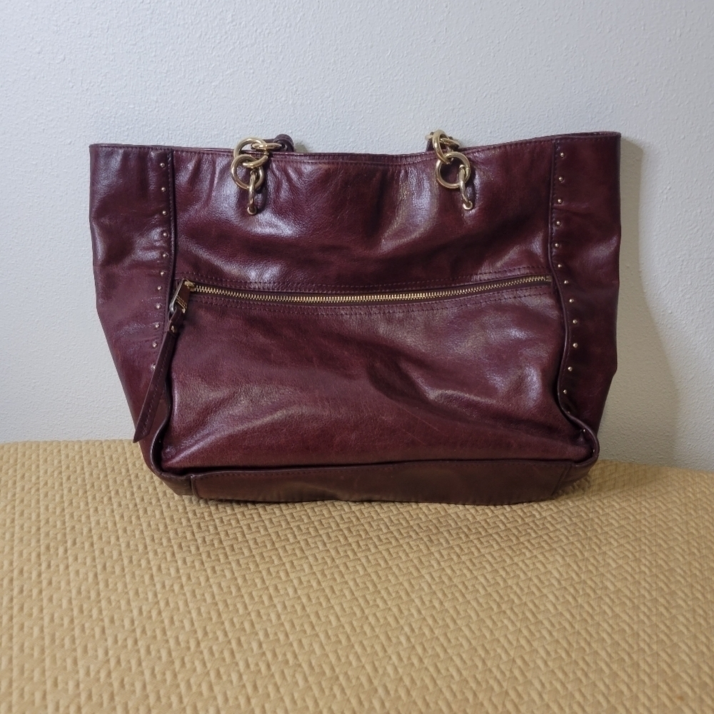 Bagley mischka burgundy leather shoulder bag